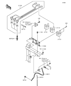 Ignition System Diagram and Parts List for KAF820DHF 2017 Kawasaki Lawn Tractor Accessories