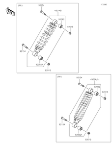 Shock Absorber Diagram and Parts List for KAF820BJF 2018 Kawasaki Lawn Tractor Accessories