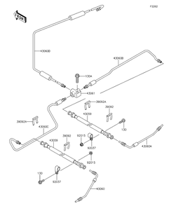 Brake Piping Diagram and Parts List for KAF620RFF 2015 Kawasaki Lawn Tractor Accessories