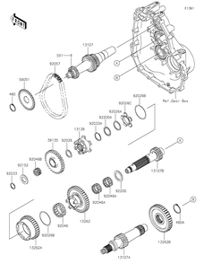 Transmission Diagram and Parts List for KAF400LHS 2017 Kawasaki Lawn Tractor Accessories