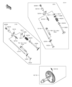 Valve Diagram and Parts List for KAF400GGF 2016 Kawasaki Lawn Tractor Accessories