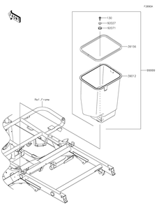 Optional Parts(Frame) Diagram and Parts List for KAF400HHF 2017 Kawasaki Lawn Tractor Accessories