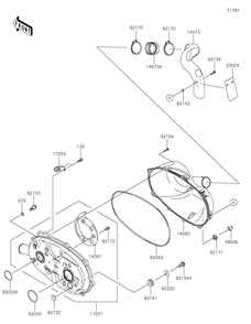 Converter Cover Diagram and Parts List for KAF400TKS 2019 Kawasaki Lawn Tractor Accessories