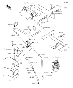 Fuel Pump Diagram and Parts List for KAF400FGF 2016 Kawasaki Lawn Tractor Accessories