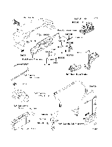 Labels Diagram and Parts List for KAF950E8F 2008 Kawasaki Lawn Tractor Accessories