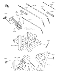 Cables Diagram and Parts List for KAF1000EGF 2016 Kawasaki Lawn Tractor Accessories