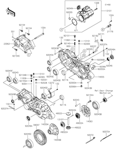 Gear Box Diagram and Parts List for KAF1000CKF 2019 Kawasaki Lawn Tractor Accessories