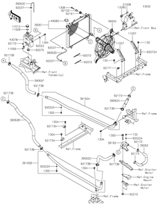Radiator Diagram and Parts List for KAF820CKF 2019 Kawasaki Lawn Tractor Accessories