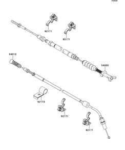 Cables Diagram and Parts List for KRT750DCF 2012 Kawasaki Lawn Tractor Accessories