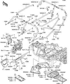 Guards/Cab Frame Diagram and Parts List for KRT750DCF 2012 Kawasaki Lawn Tractor Accessories