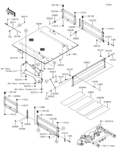 Carrier Diagram and Parts List for KAF620VGF 2016 Kawasaki Lawn Tractor Accessories