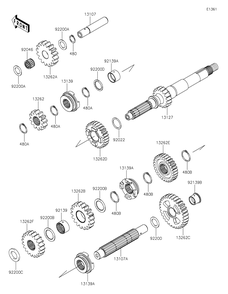 Transmission Diagram and Parts List for KRF800FNFNN 2022 Kawasaki Lawn Tractor Accessories