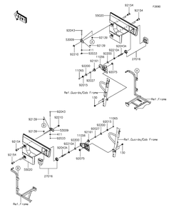 Door Diagram and Parts List for KAF820FGF 2016 Kawasaki Lawn Tractor Accessories