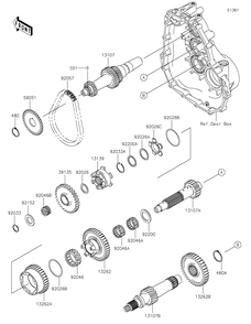 Transmission Diagram and Parts List for KAF400WMFNN 2021 Kawasaki Lawn Tractor Accessories