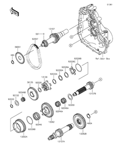 Transmission Diagram and Parts List for KAF400FGF 2016 Kawasaki Lawn Tractor Accessories