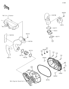 Converter Cover Diagram and Parts List for KRF800GJF 2018 Kawasaki Lawn Tractor Accessories