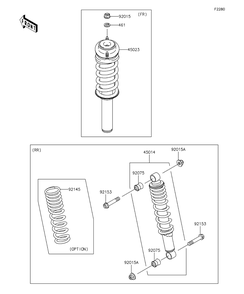 Shock Absorber Diagram and Parts List for KAF400EDF 2013 Kawasaki Lawn Tractor Accessories