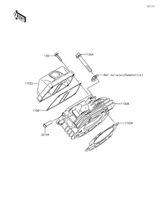Cylinder Head Diagram and Parts List for KAF400AGF 2016 Kawasaki Lawn Tractor Accessories