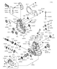 Gear Box Diagram and Parts List for KAF400FGF 2016 Kawasaki Lawn Tractor Accessories