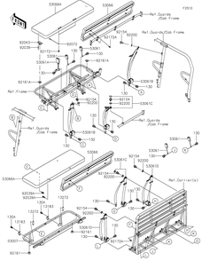 Seat Diagram and Parts List for KAF820AJF 2018 Kawasaki Lawn Tractor Accessories