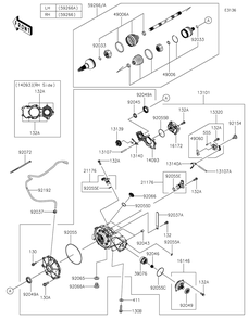 Drive Shaft-Front Diagram and Parts List for KRF1000CNFNN 2022 Kawasaki Lawn Tractor Accessories