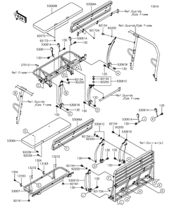 Seat Diagram and Parts List for KAF820AFF 2015 Kawasaki Lawn Tractor Accessories