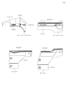 Part Location Diagram of 56075-2102 Kawasaki Pattern, Carrier Panel, Lh