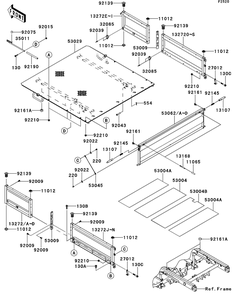 Carrier Diagram and Parts List for KAF620RDFA 2013 Kawasaki Lawn Tractor Accessories