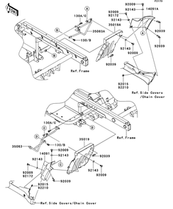 Flap Diagram and Parts List for KAF950GDF 2013 Kawasaki Lawn Tractor Accessories
