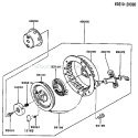 Page K Diagram and Parts List for FA076D EM80 Kawasaki Engine