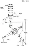 Page K Diagram and Parts List for FA130D CG20 Kawasaki Engine