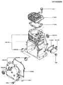Page E Diagram and Parts List for FA130R FS00 Kawasaki Engine
