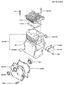 Part Location Diagram of 11001-2080 Kawasaki Head-Cylinder