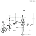 Part Location Diagram of 13001-2110 Kawasaki Piston