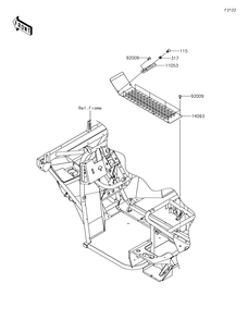 Engine Mount Diagram and Parts List for KAF400JKF 2019 Kawasaki Lawn Tractor Accessories