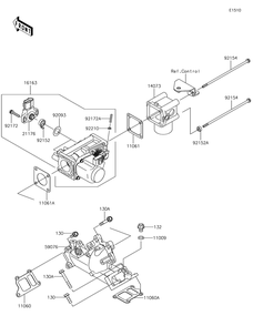 Throttle Diagram and Parts List for KAF620XJF 2018 Kawasaki Lawn Tractor Accessories