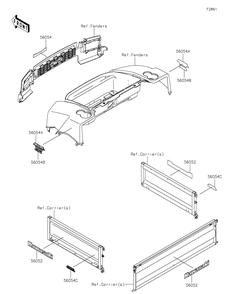Decals Diagram and Parts List for KAF620WLS 2020 Kawasaki Lawn Tractor Accessories