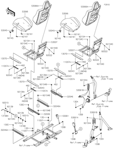 Seat Diagram and Parts List for KRF1000CMFNN 2021 Kawasaki Lawn Tractor Accessories