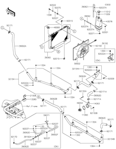 Radiator Diagram and Parts List for KAF620RLF 2020 Kawasaki Lawn Tractor Accessories
