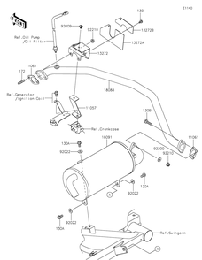 Muffler Diagram and Parts List for KAF400WMFNN 2021 Kawasaki Lawn Tractor Accessories