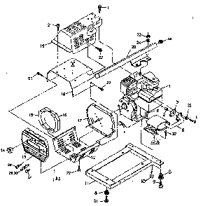 Sheet metal and base Diagram and Parts List for FA210D-1MP  Kawasaki Generator
