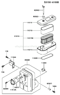 Page A Diagram and Parts List for FB460V AS38 Kawasaki Engine