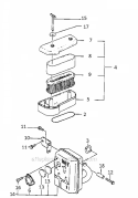 Air FilterMuffler Diagram and Parts List for FB460V-DS08  Kawasaki Engine
