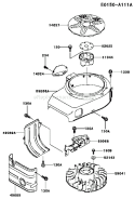 Part Location Diagram of 49089-2168-9H Kawasaki Shroud-Engine