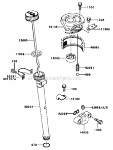 Lubrication-Equipement Diagram and Parts List for FB460V-HS01  Kawasaki Engine