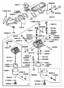 Carburetor Diagram and Parts List for FB460V-HS01  Kawasaki Engine