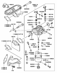 Part Location Diagram of 11009-2344 Kawasaki Gasket, Intake Pipe