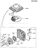 Page K Diagram and Parts List for FC150V BS50 Kawasaki Engine
