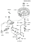 Page G Diagram and Parts List for FC150V ES58 Kawasaki Engine