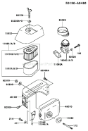 Page A Diagram and Parts List for FC150V HS10 Kawasaki Engine